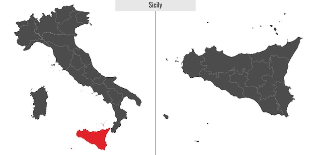 Map of Sicily province of Italy