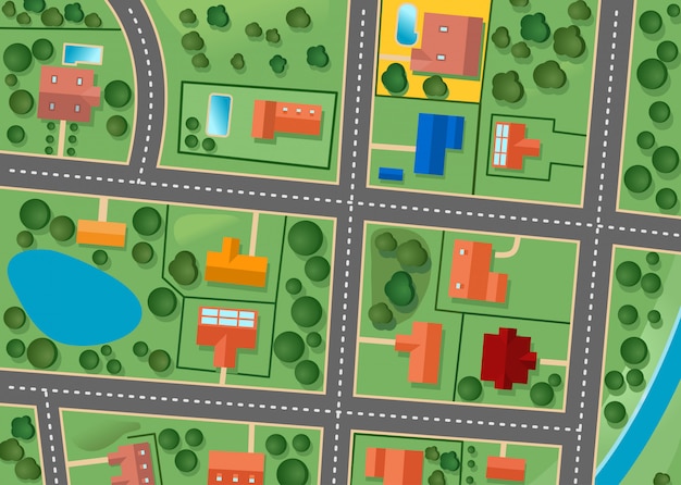 Map of suburb district for sold real estate design