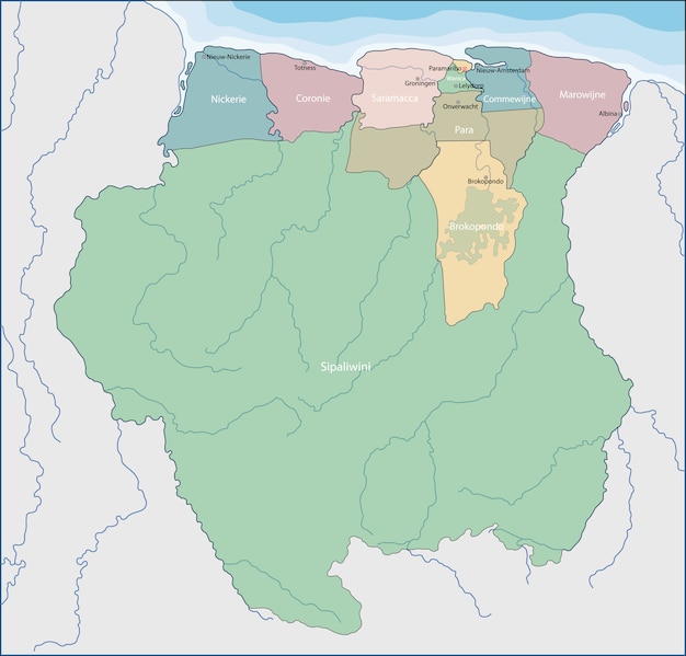 Map of Suriname