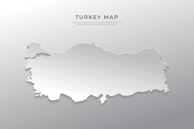 Map of Turkey and national flag symbols paper 3d design