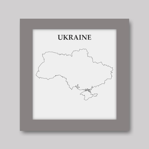 Map of Ukraine illustration continuous line art hand drawing