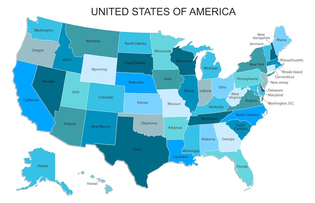 Vector map of united states of america