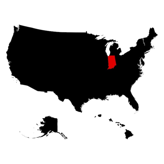 Map of the US state of Indiana vector