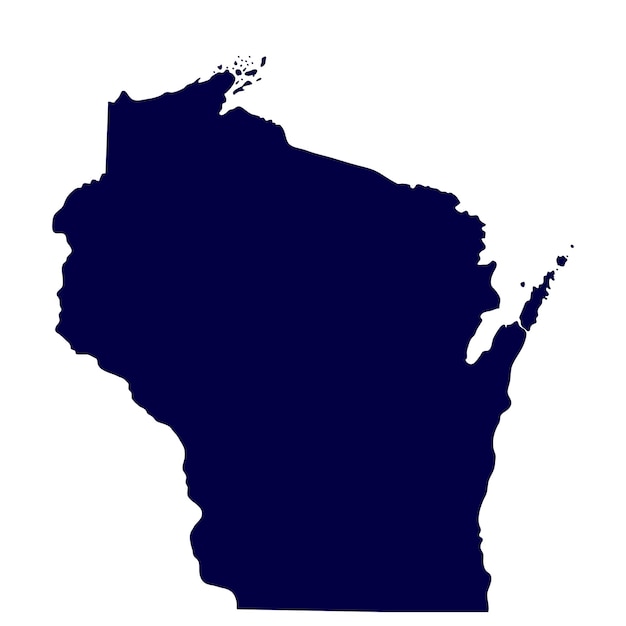 Map of the US state of Wisconsin