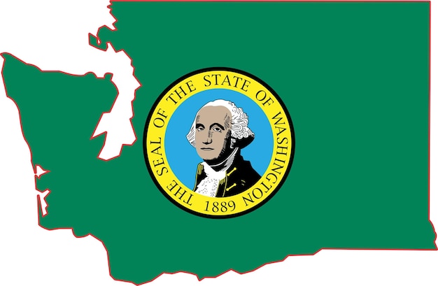 Map of Washington State USA