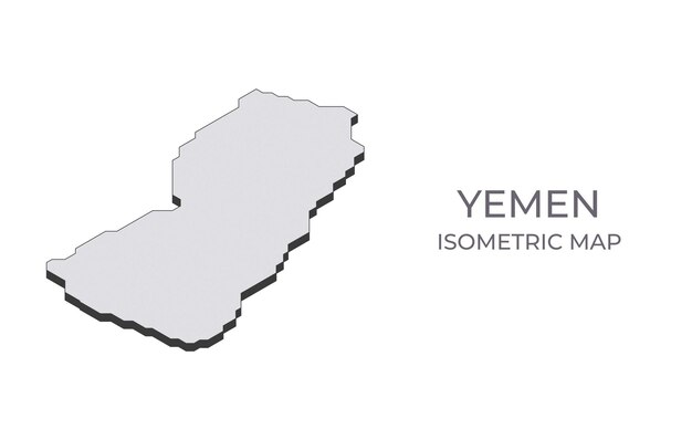 Vector map of the yemen country in simple isometric form