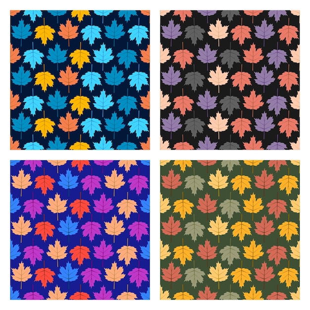 Maple leaves seamless pattern vector background