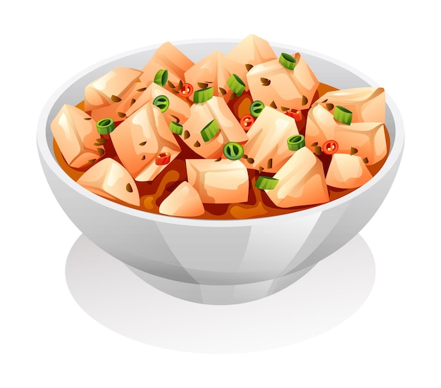 Mapo tofu chinese food vector illustration