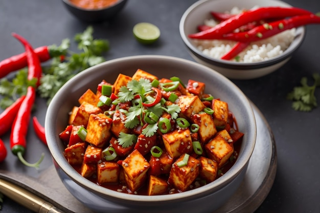 Vector mapo tofu the traditional sichuan dish of silken tofu and ground beef packed with mala flavor