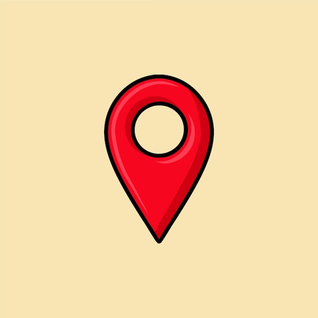 Maps Pin Location Vector Cartoon Illustration