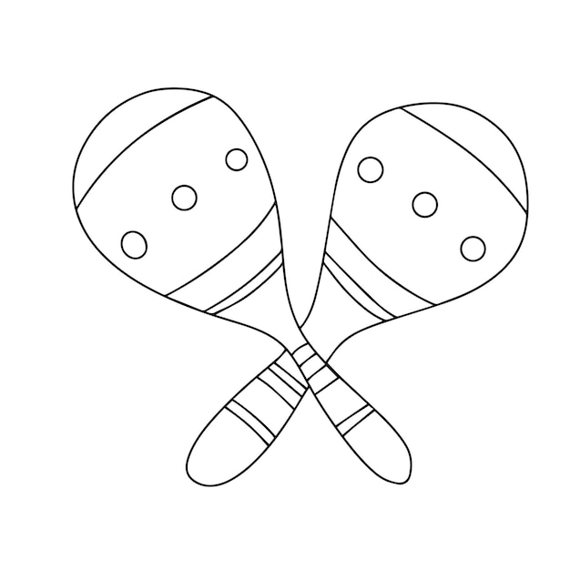 Maracas in doodle style Musical instrument Vector illustration