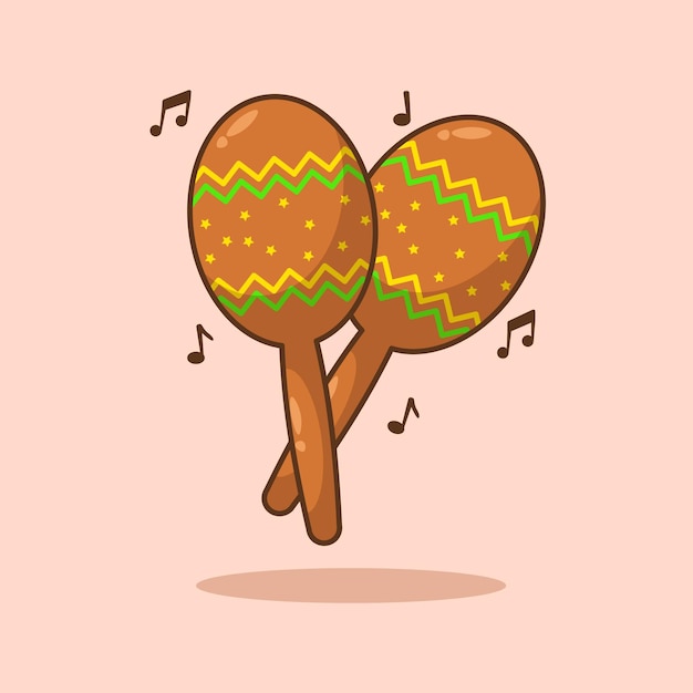 Maracas mexican instrument vector illustration