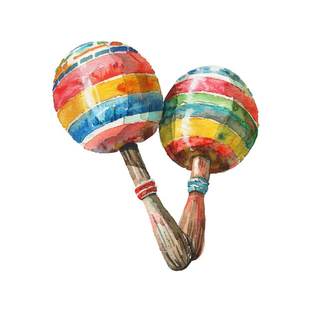 maracas vector illustration in watercolor style