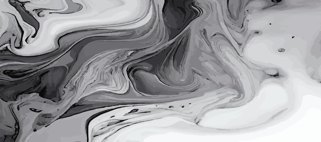 Marble panoramic texture colorful black and white gray marble surface curved lines bright abstract background design Vector