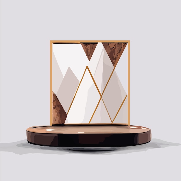 marble wood mock up, show cosmetic product display, Podium, stage pedestal or platform. 3d vector