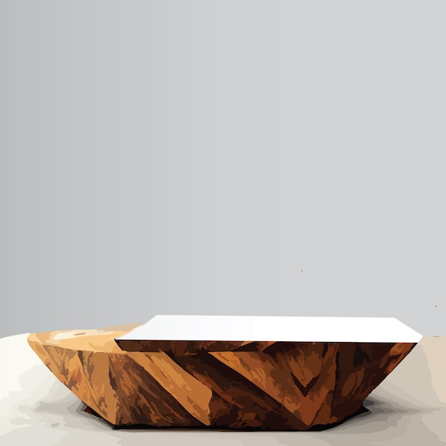 marble wood mock up, show cosmetic product display, Podium, stage pedestal or platform. 3d vector