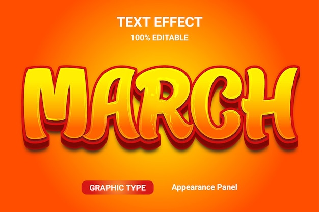 march 3d text effect