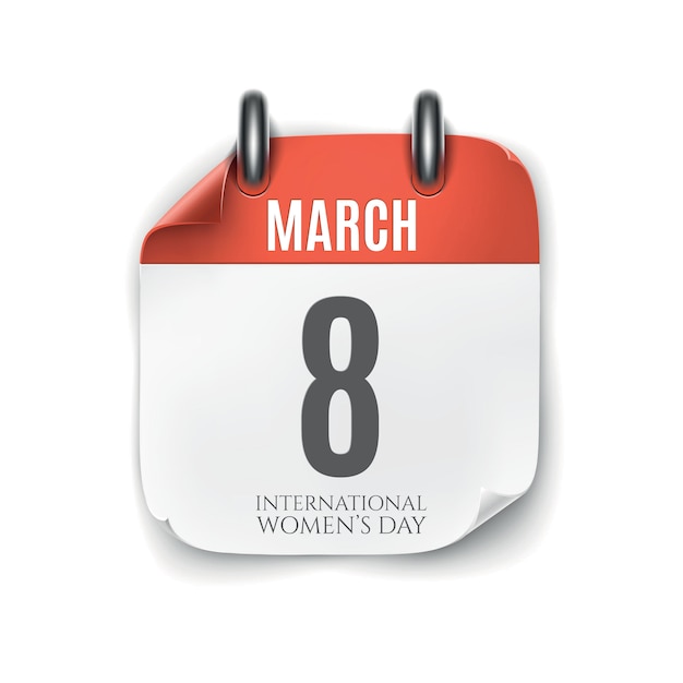 March  calendar icon isolated on white background. International Womens day template.