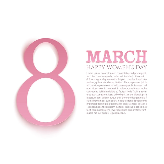 March  international womens day background. Greeting card template.