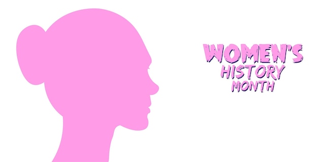 March is Women history month, vector illustration poster.