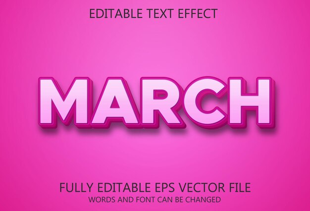 March text effect