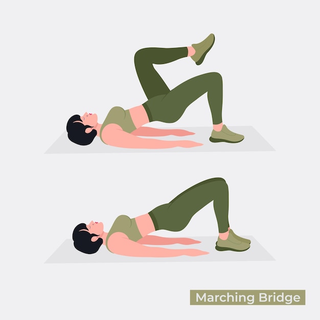 marching bridge exercise Woman workout fitness aerobic and exercises