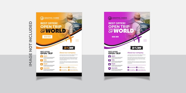 Marden Travel Flyer Layout with Template Design