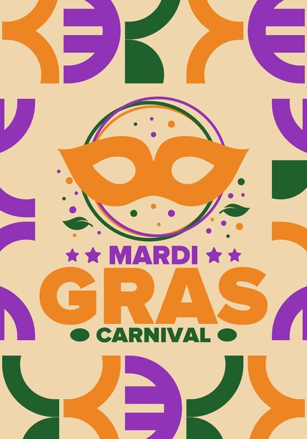 Vector mardi gras carnival fat tuesday folk festival costume masquerade fun holiday carnival mask art