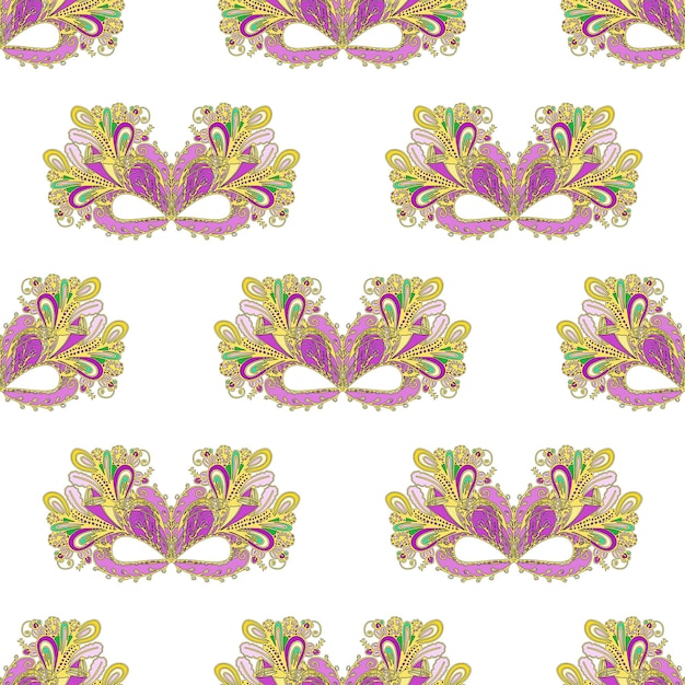 Vector mardi gras carnival mask pattern