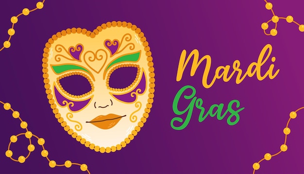 Mardi gras carnival party design. Fat tuesday, carnival, festival. For greeting card, banner vector