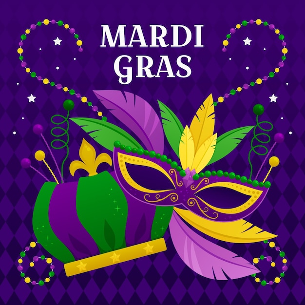 Mardi gras concept in flat design