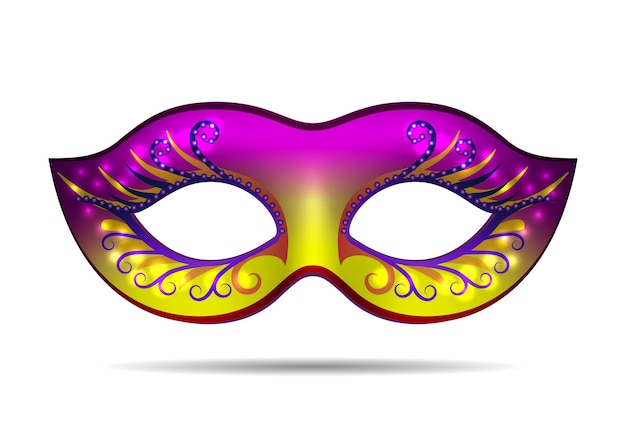 Mardi Gras mask isolated on white.  