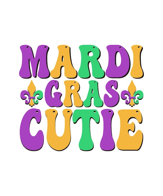 Mardi gras typography t-shirt or label and badge collection