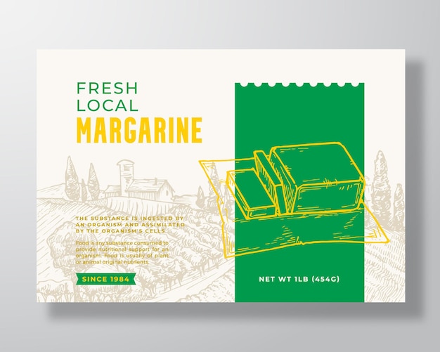 Margarine dairy food label template abstract vector packaging design layout modern typography banner...