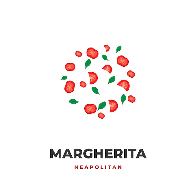 Margherita Pizza Topping Pattern vector Illustration