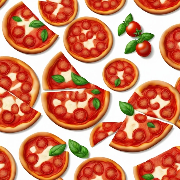 Margherita Pizza vector set white background isolated a high qua