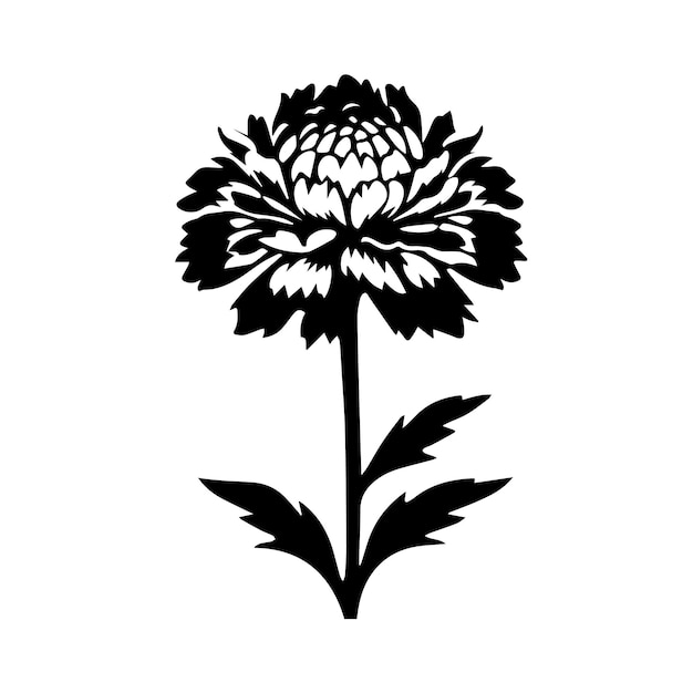 marigold black and white vector template set for cutting and printing