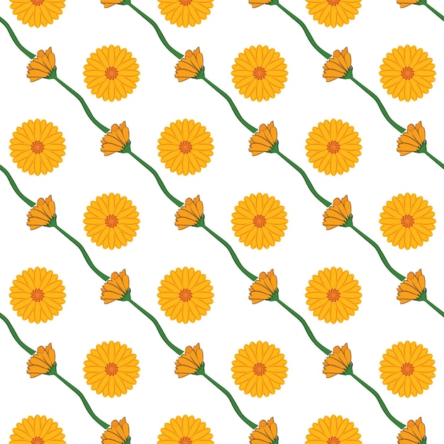 Marigold flower Seamless Pattern Design