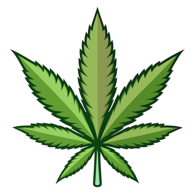 Vector marijuana cannabis leaf clipart cartoon style vector illustration