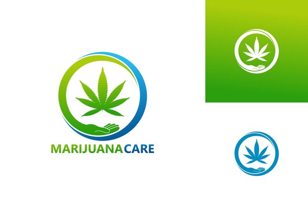 Marijuana Care Logo Template Design Vector, Emblem, Design Concept, Creative Symbol, Icon