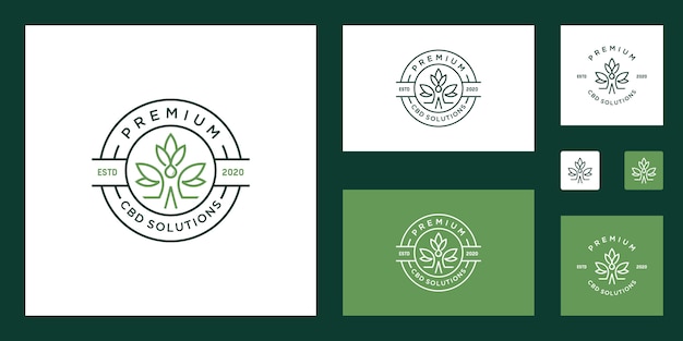 Marijuana health medical cannabis logo set