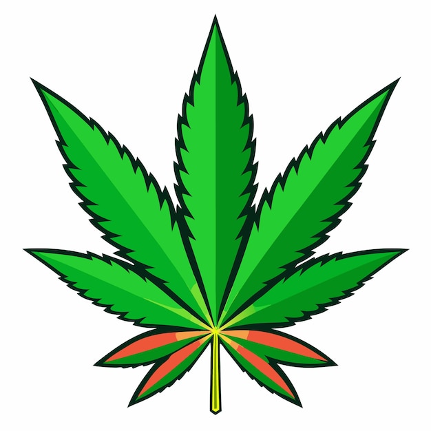 Vector marijuana leaf clipart cartoon style vector illustration