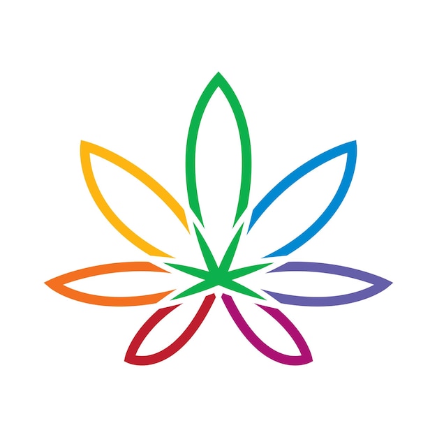 Marijuana Leaf Logo Colorful