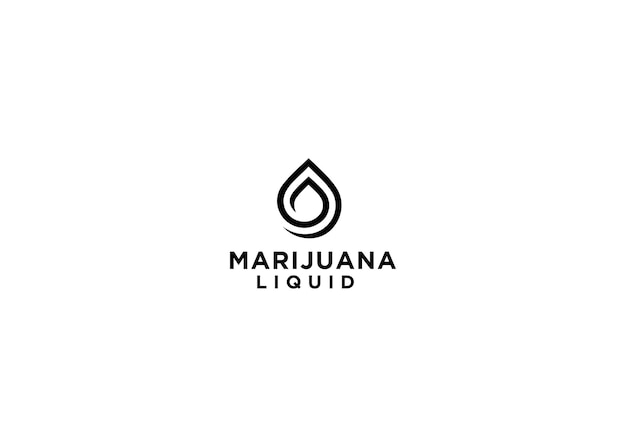 marijuana liquid logo design vector illustration