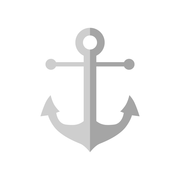 Marine anchor icon isolated on a white background Flat design Vector illustration