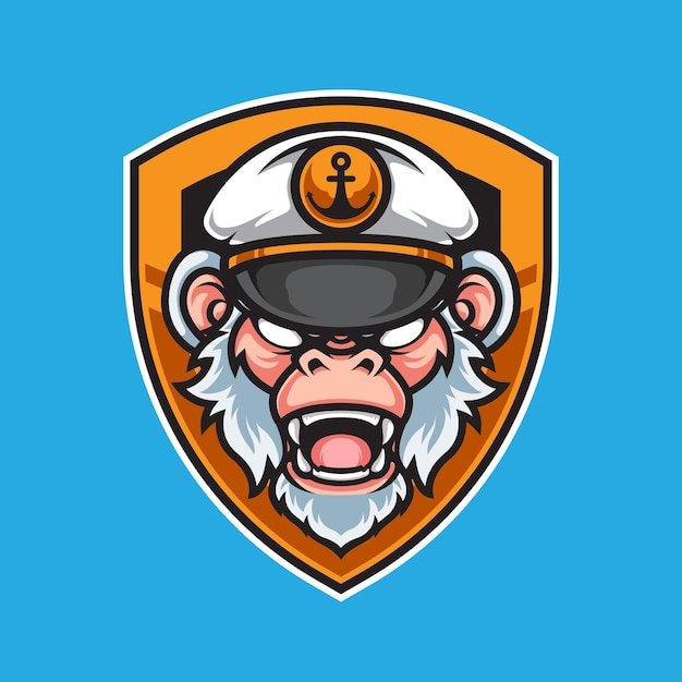 MARINE MONKEY HEAD MASCOT LOGO