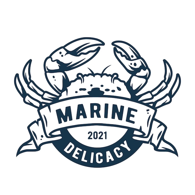 Marine ocean crab Nautical delicacy seafood logo