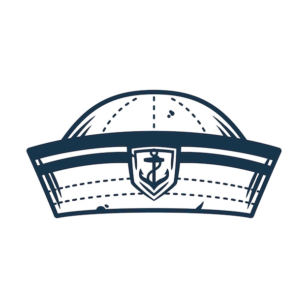 Marine sailor hat element for nautical design