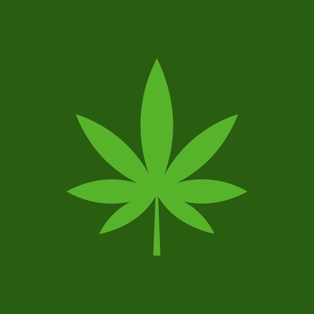 Mariuhana leaf symbol, marijuana or hemp icon, cannabis medical sign, weed drug vector illustration