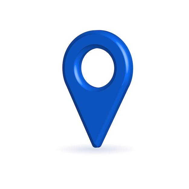 Marker indicating the position on the map, 3D marker in the form of a navigation icon, gps. Illustration of the navigator mark, isolated on a white background. 3D vector